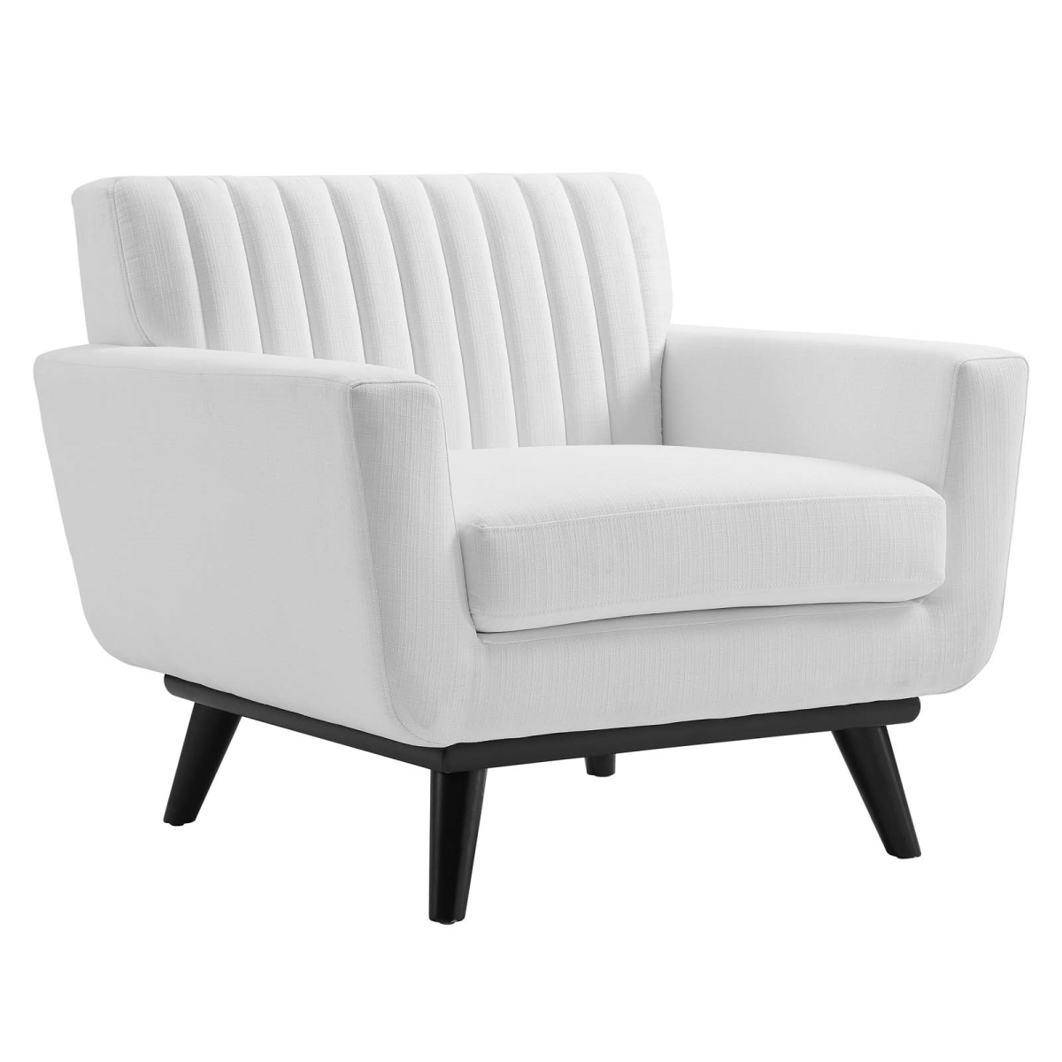 Modway EEI-5460-WHI Engage Channel Tufted Fabric Armchair, White