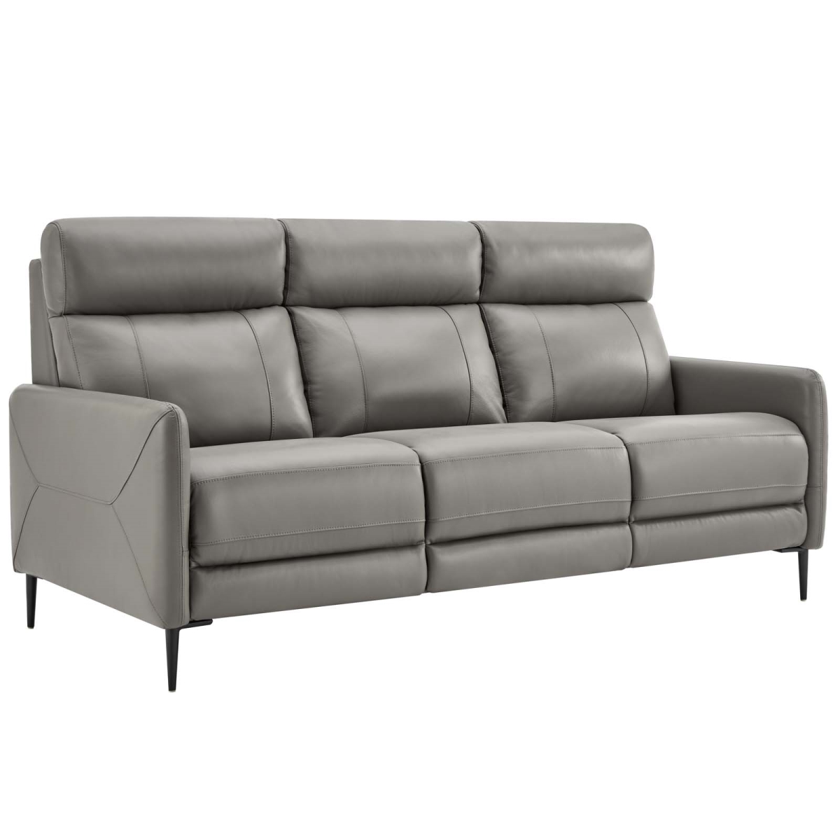 EEI-4561-GRY Huxley Leather Sofa, Gray - 40.5 x 77.5 x 36.5 in.