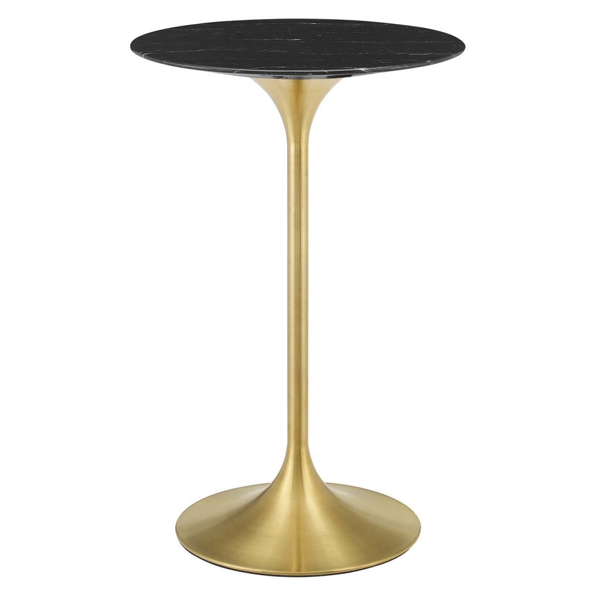 EEI-5533-GLD-BLK 28 in. Lippa Artificial Marble Bar Table, Gold & Black