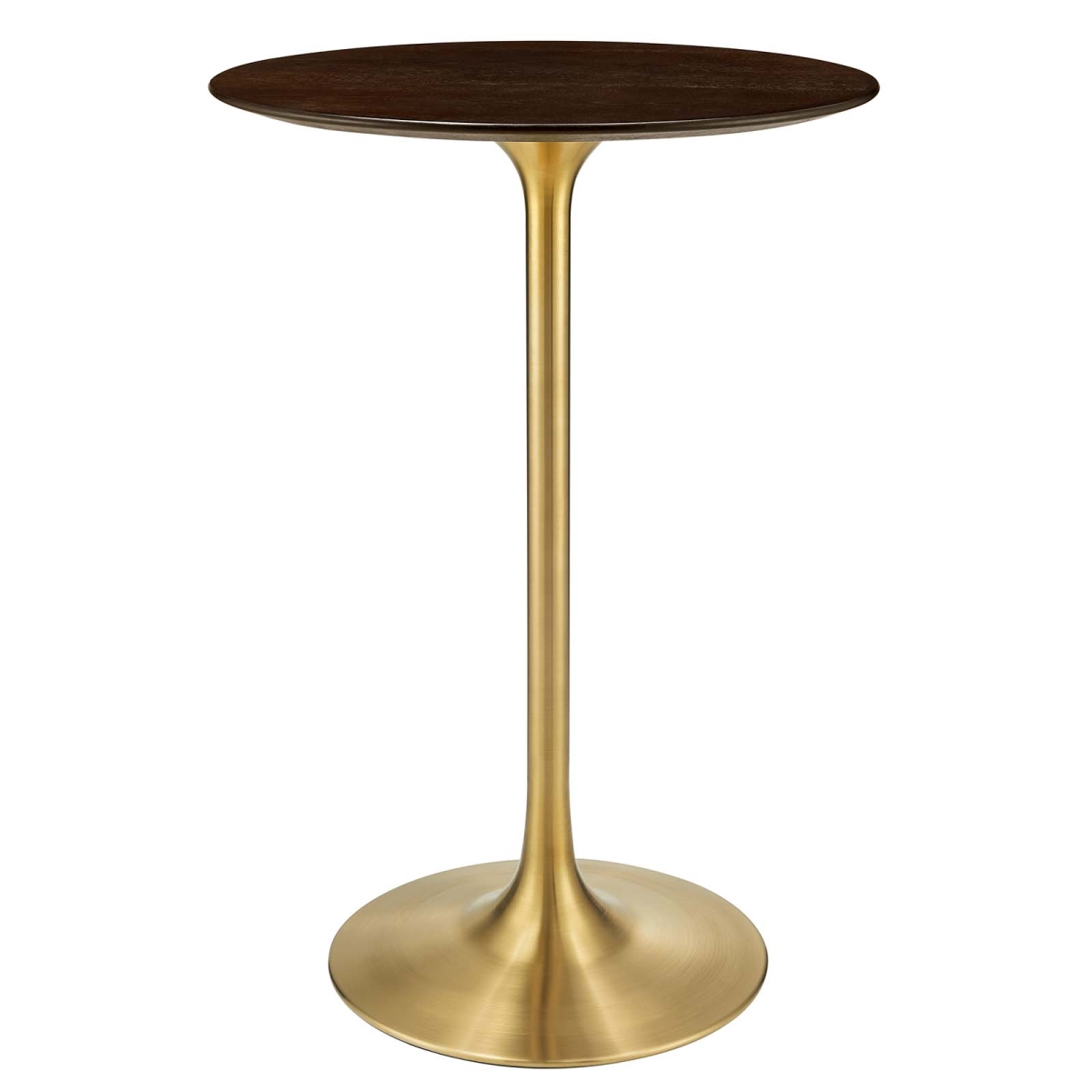Modway EEI-5529-GLD-CHE 28 in. Lippa Wood Bar Table, Gold & Cherry Walnut