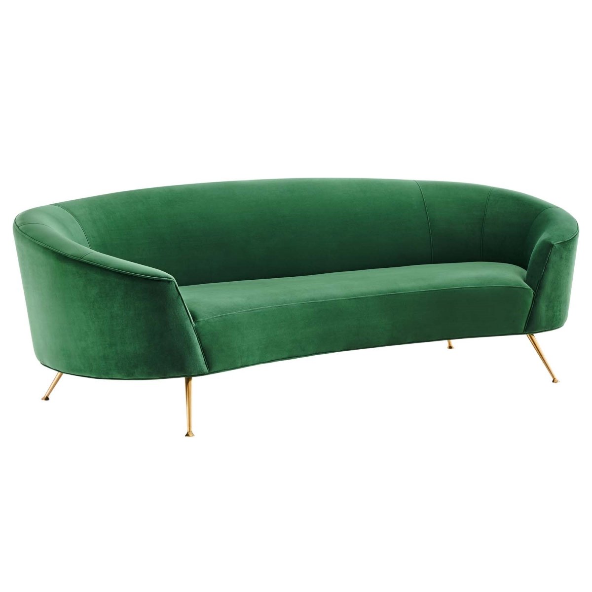 EEI-5015-EME Marchesa Upholstered Performance Velvet Retro Modern Sofa, Emerald -  Modway Furniture