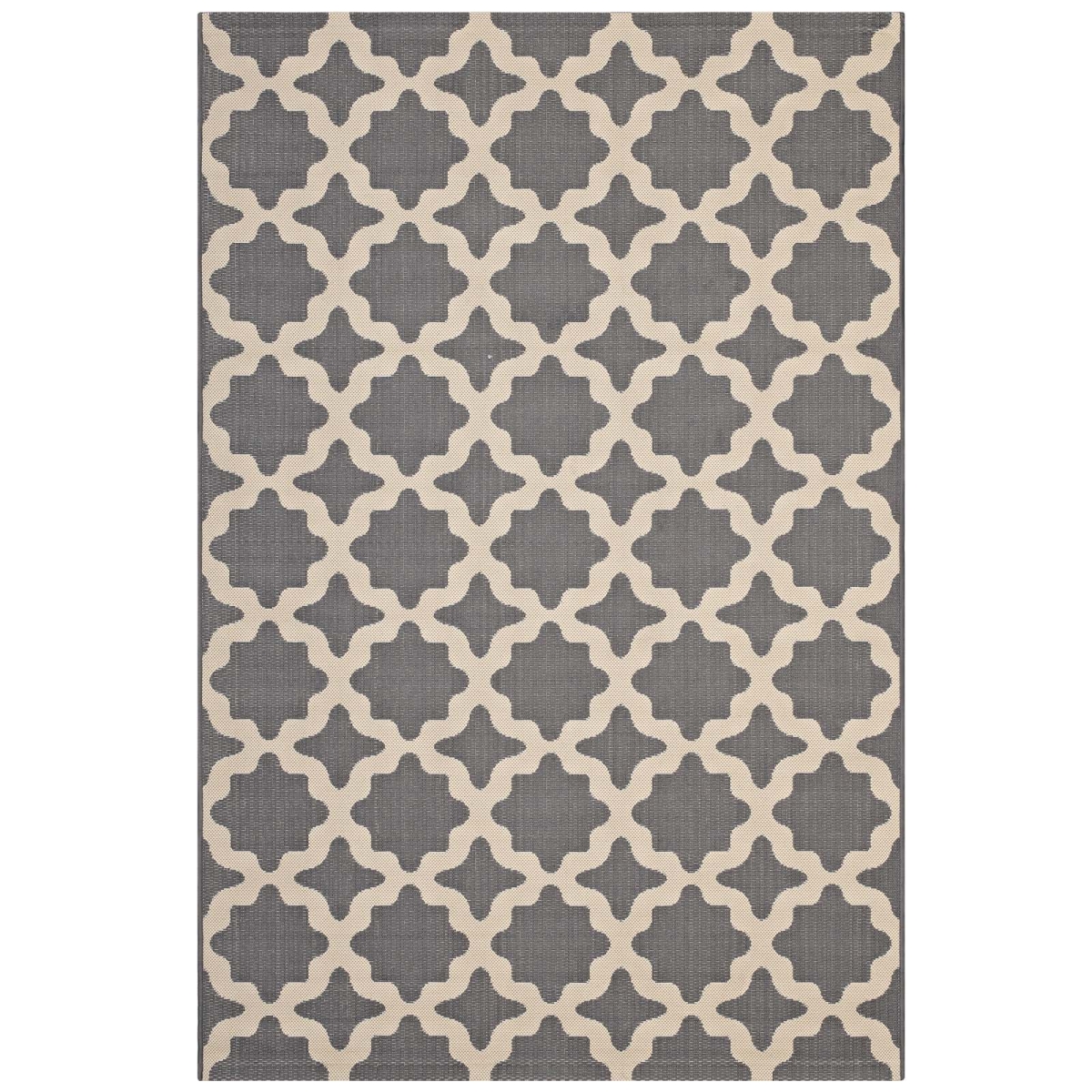 R-1139D-46 4 x 6 ft. Cerelia Moroccan Trellis Indoor & Outdoor Rectangle Area Rug, Gray & Beige