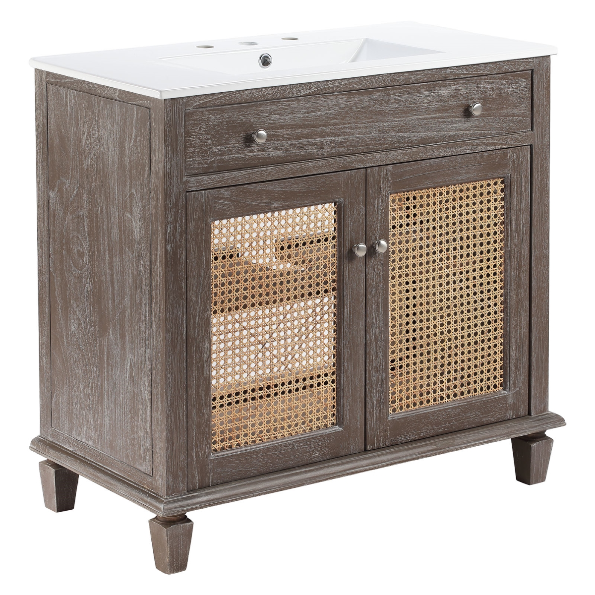 EEI-5111-GRY-WHI 36 in. Lilo Bathroom Vanity, Gray & White