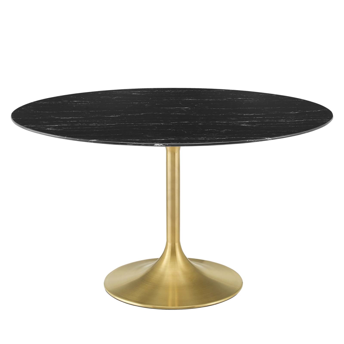 EEI-5240-GLD-BLK 28.5 x 54 x 54 in. Lippa Artificial Marble Dining Table, Gold & Black