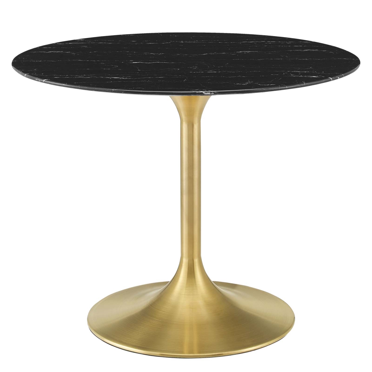 EEI-5238-GLD-BLK 28.5 x 39.5 x 39.5 in. Lippa Artificial Marble Dining Table, Gold & Black