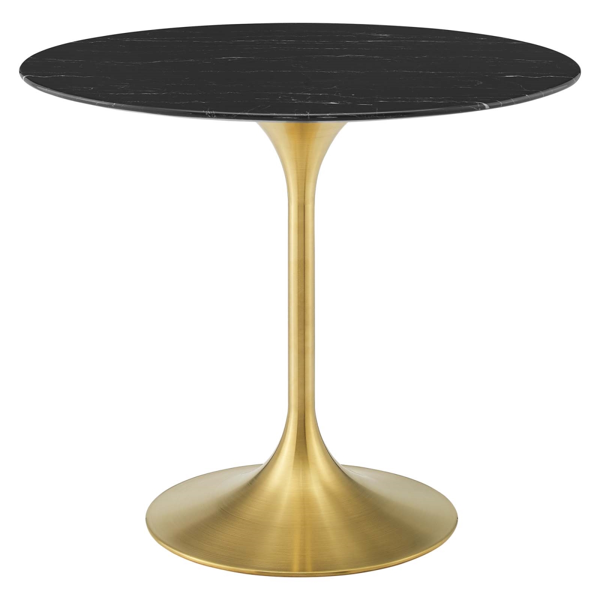 Modway EEI-5225-GLD-BLK 36 in. Lippa Artificial Marble Modern Dining Table, Gold & Black