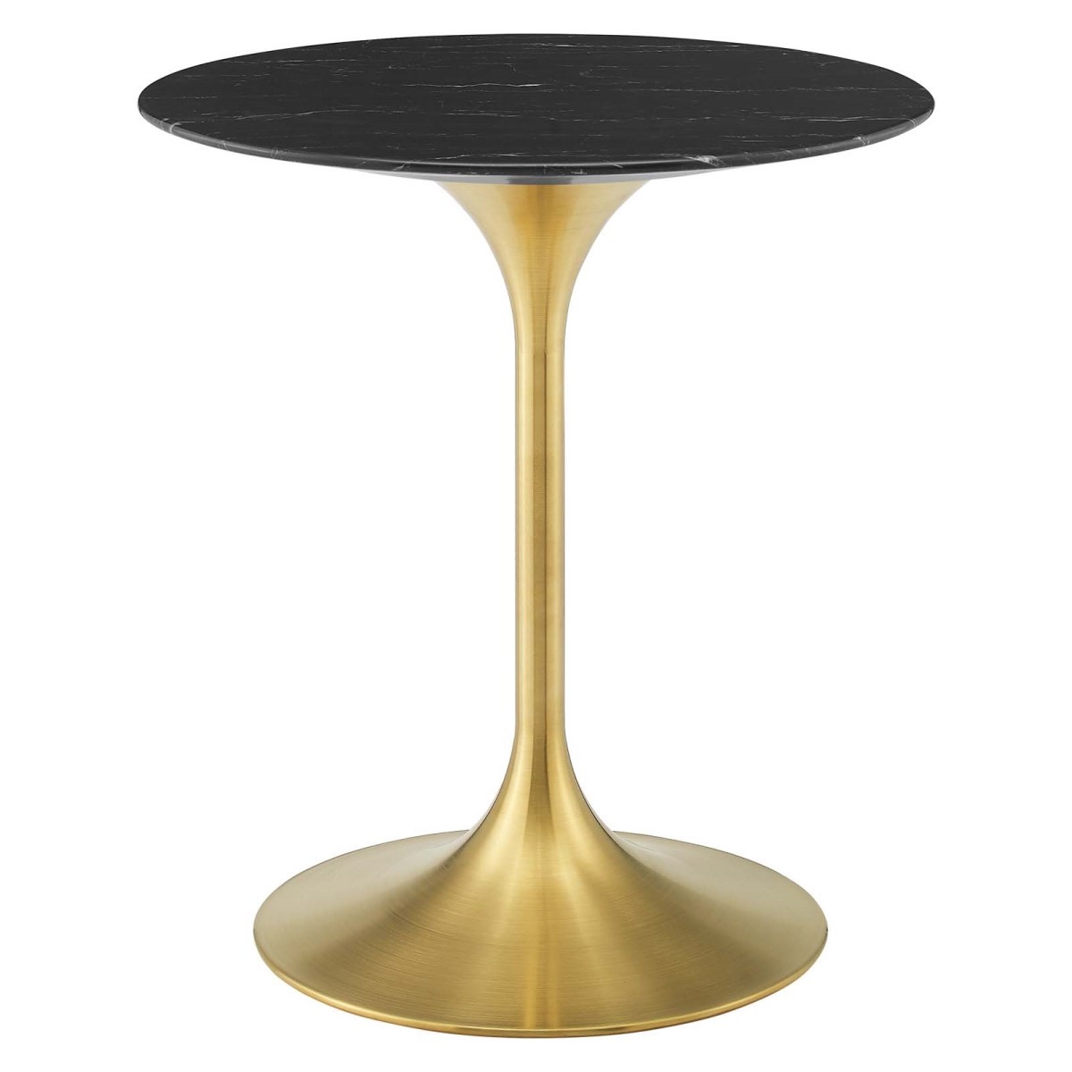 EEI-5224-GLD-BLK 28 in. Lippa Artificial Marble Dining Table, Gold & Black