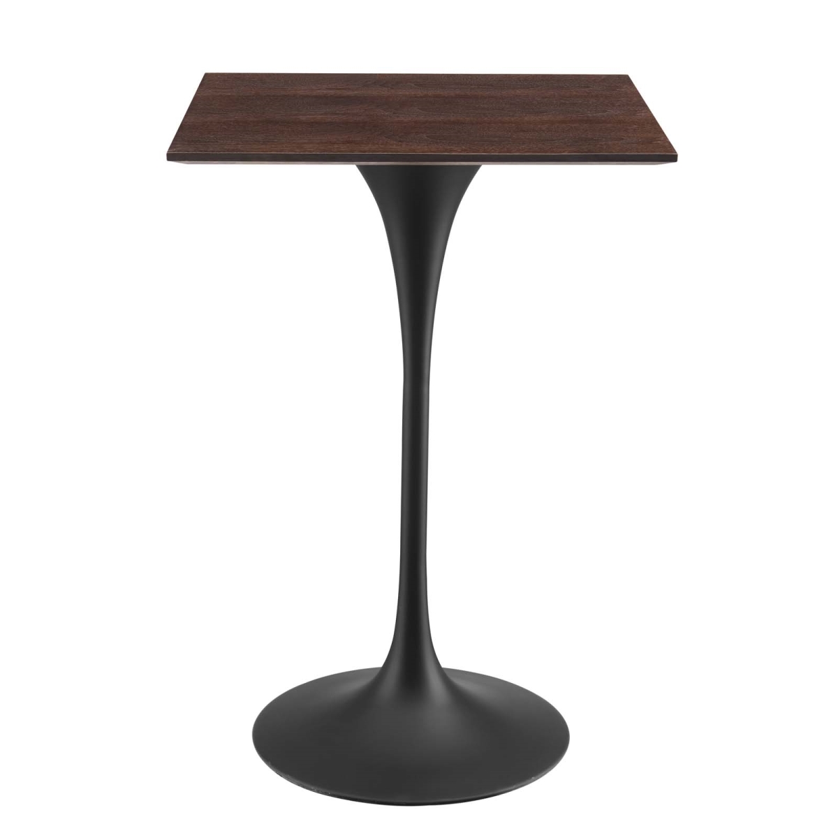 Picture of Modway Furniture EEI-4891-BLK-CHE 28 in. Lippa Square Wood Bar Table&#44; Black & Cherry Walnut