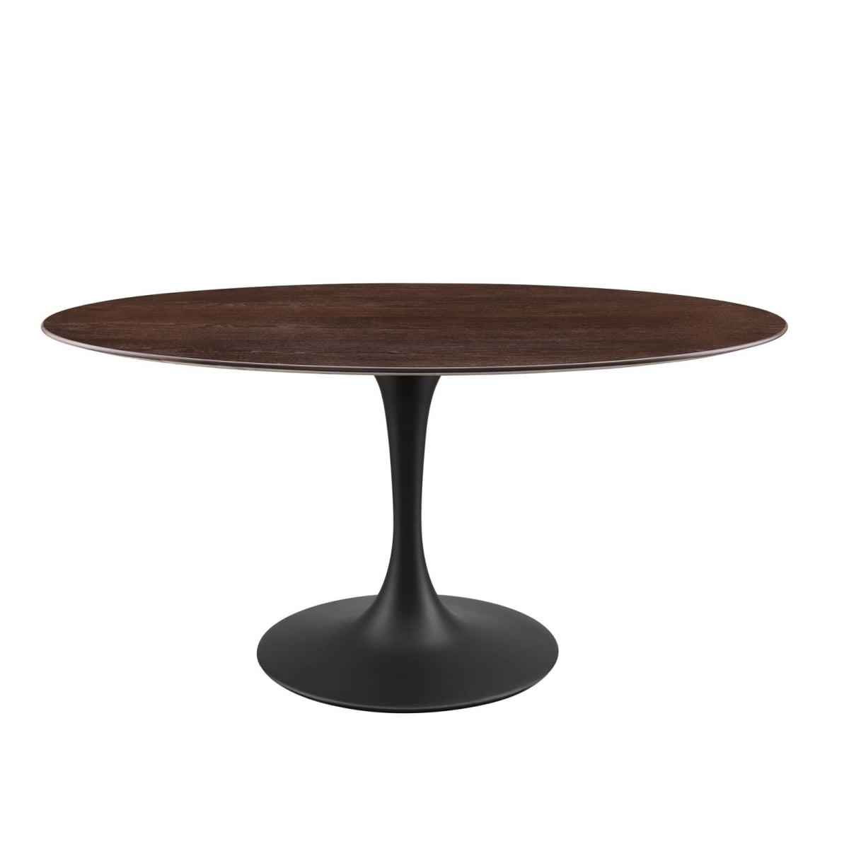 EEI-4887-BLK-CHE 60 in. Lippa Wood Oval Dining Table, Black & Cherry Walnut