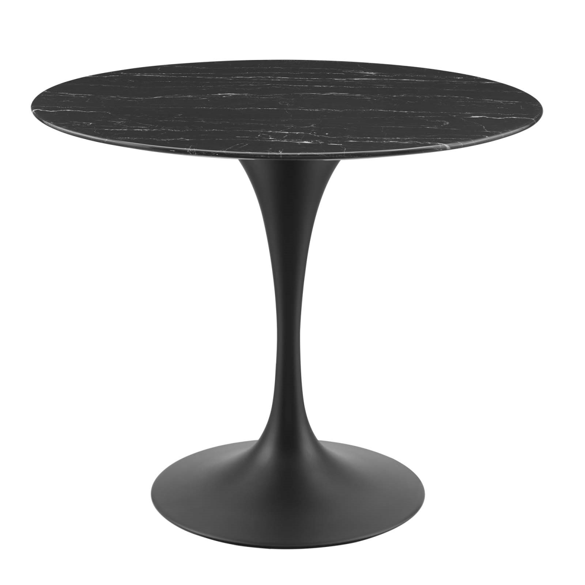 EEI-4868-BLK-BLK 28.5 x 35.5 x 35.5 in. Lippa Artificial Marble Dining Table, Black