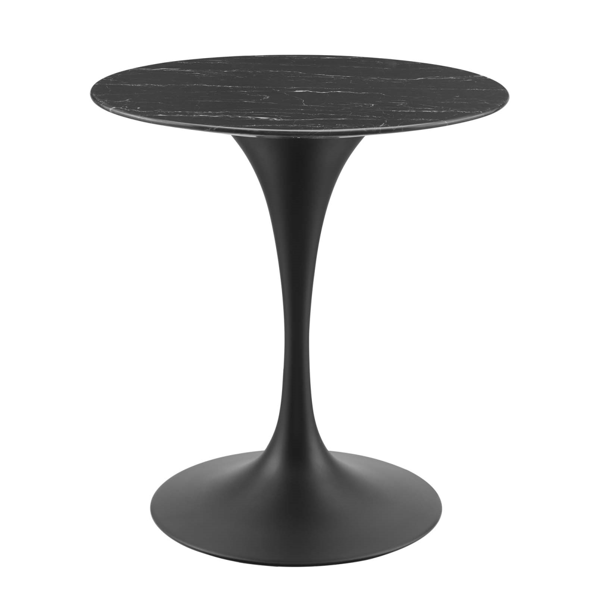 EEI-4867-BLK-BLK 28 in. Lippa Artificial Marble Dining Table, Black