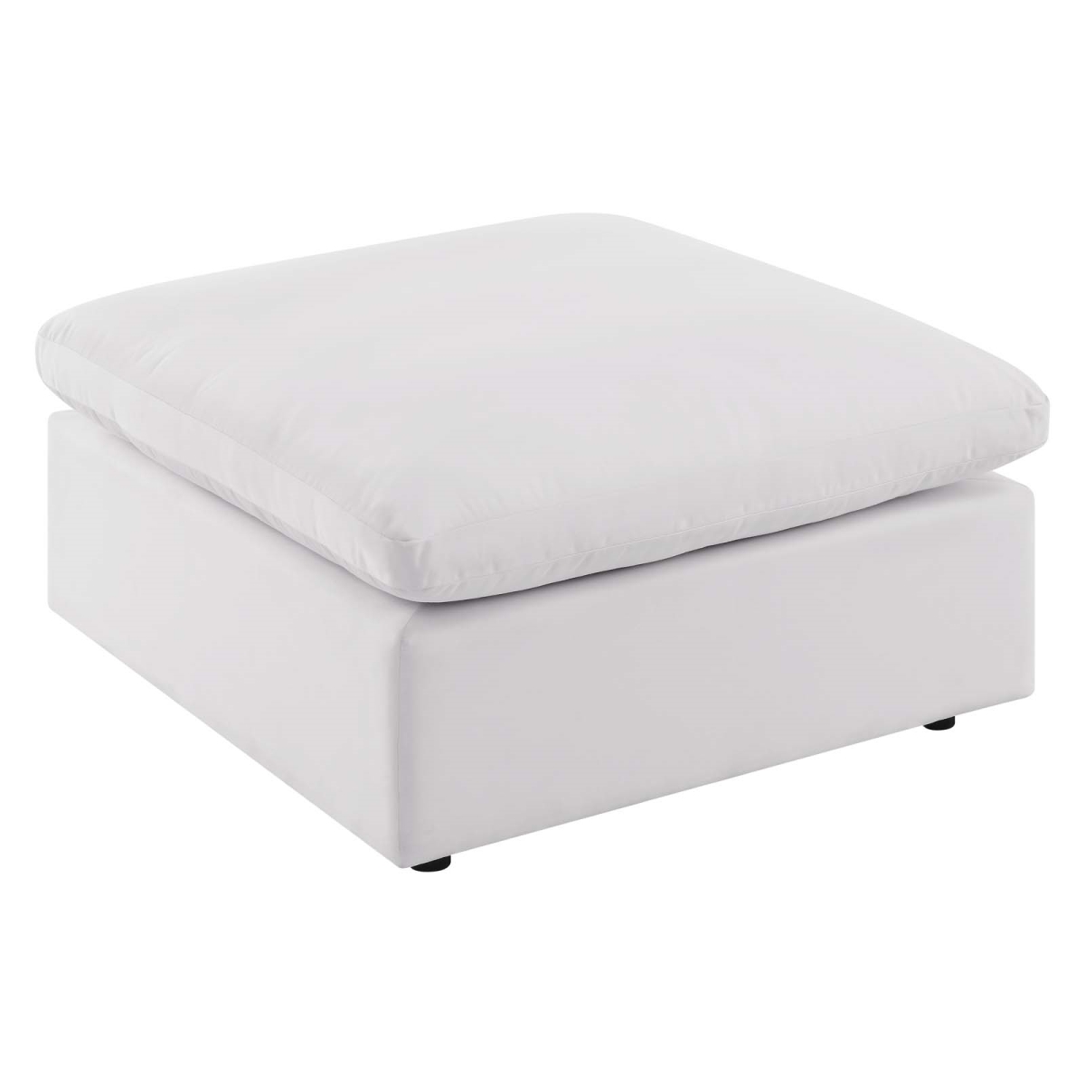 EEI-4903-WHI 300 lbs Commix Overstuffed Outdoor Patio Ottoman, White