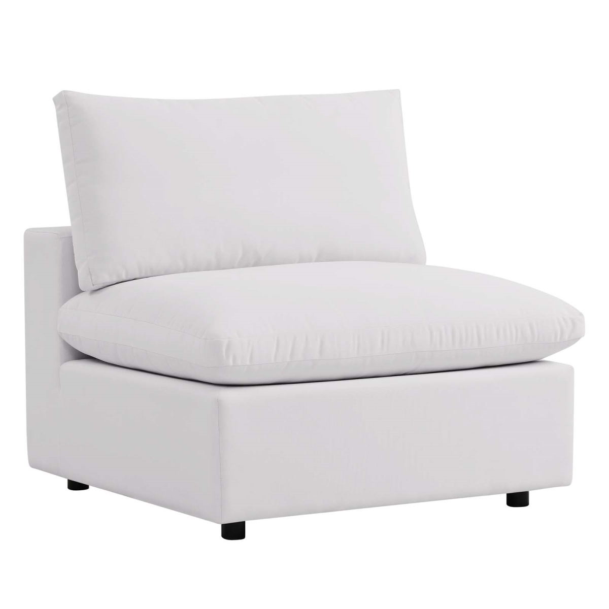 EEI-4902-WHI Commix Overstuffed Outdoor Patio Armless Chair, White - 24-32 x 36 x 36 in -  Modway