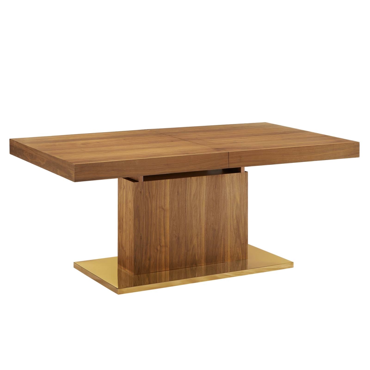 EEI-4660-WAL-GLD Vector Expandable Dining Table, Walnut Gold