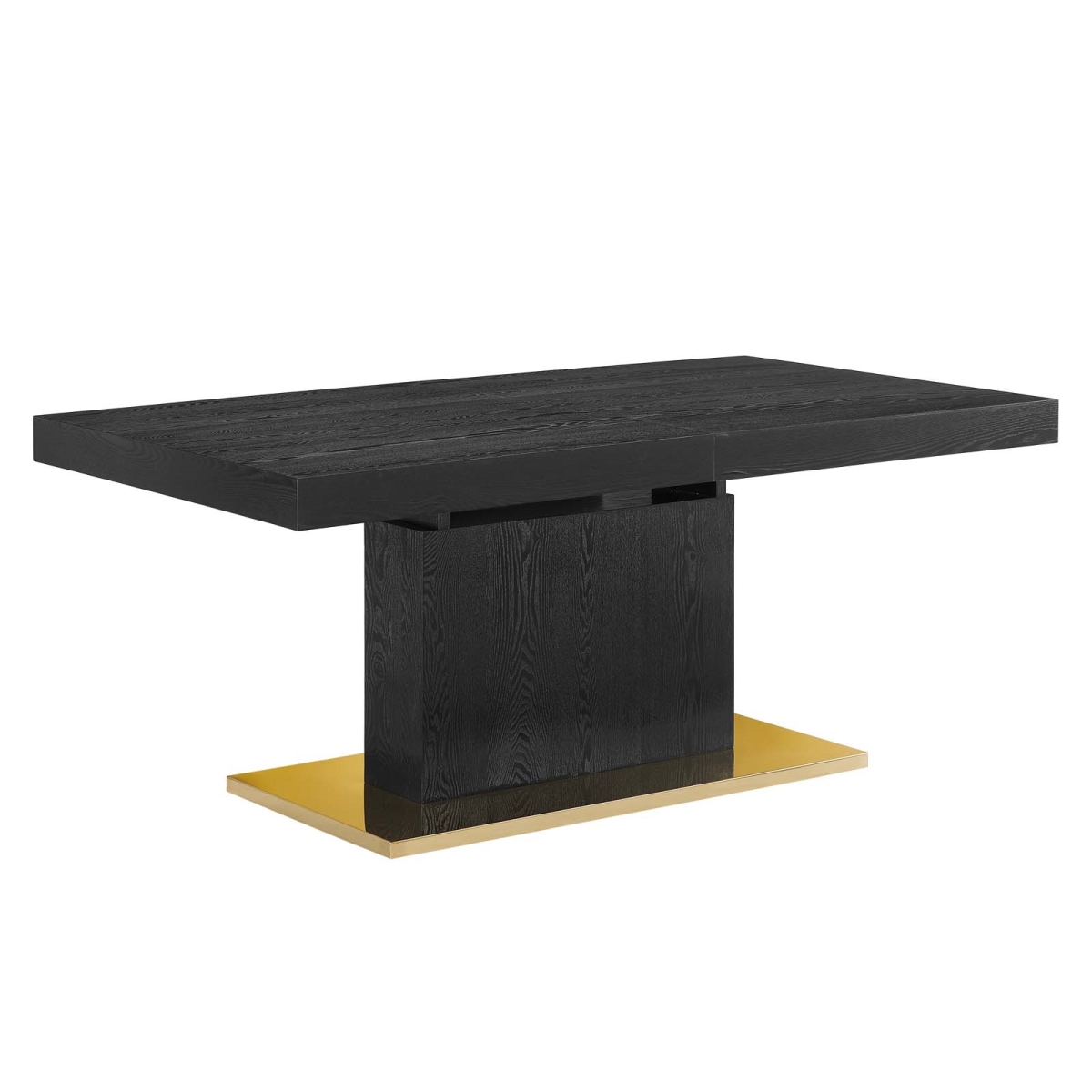 EEI-4660-BLK-GLD 30 x 39.5 x 71-94.5 in. Vector Expandable Dining Table, Black & Gold