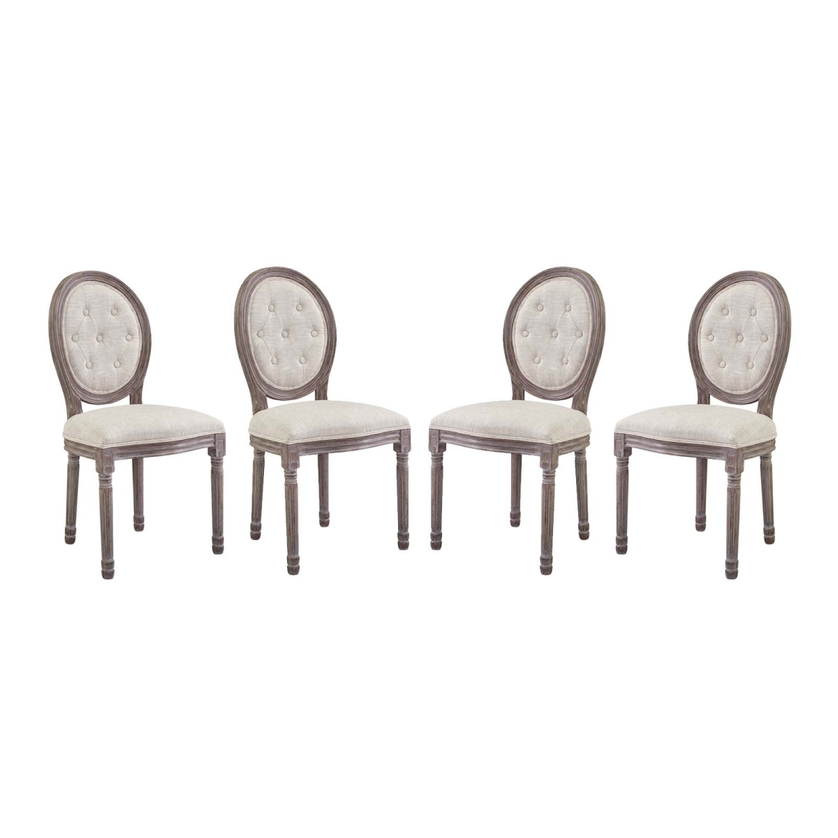 EEI-3470-BEI Arise Upholstered Fabric Dining Side Chair, Beige - Set of 4 -  Modway Furniture