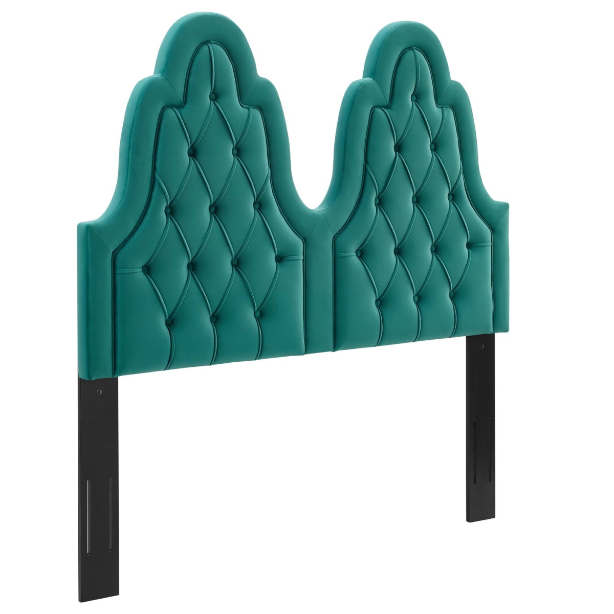 MOD-6413-TEA Augustine Tufted Performance Velvet Twin Size Headboard, Teal - 37.5 x 39 x 3 in.