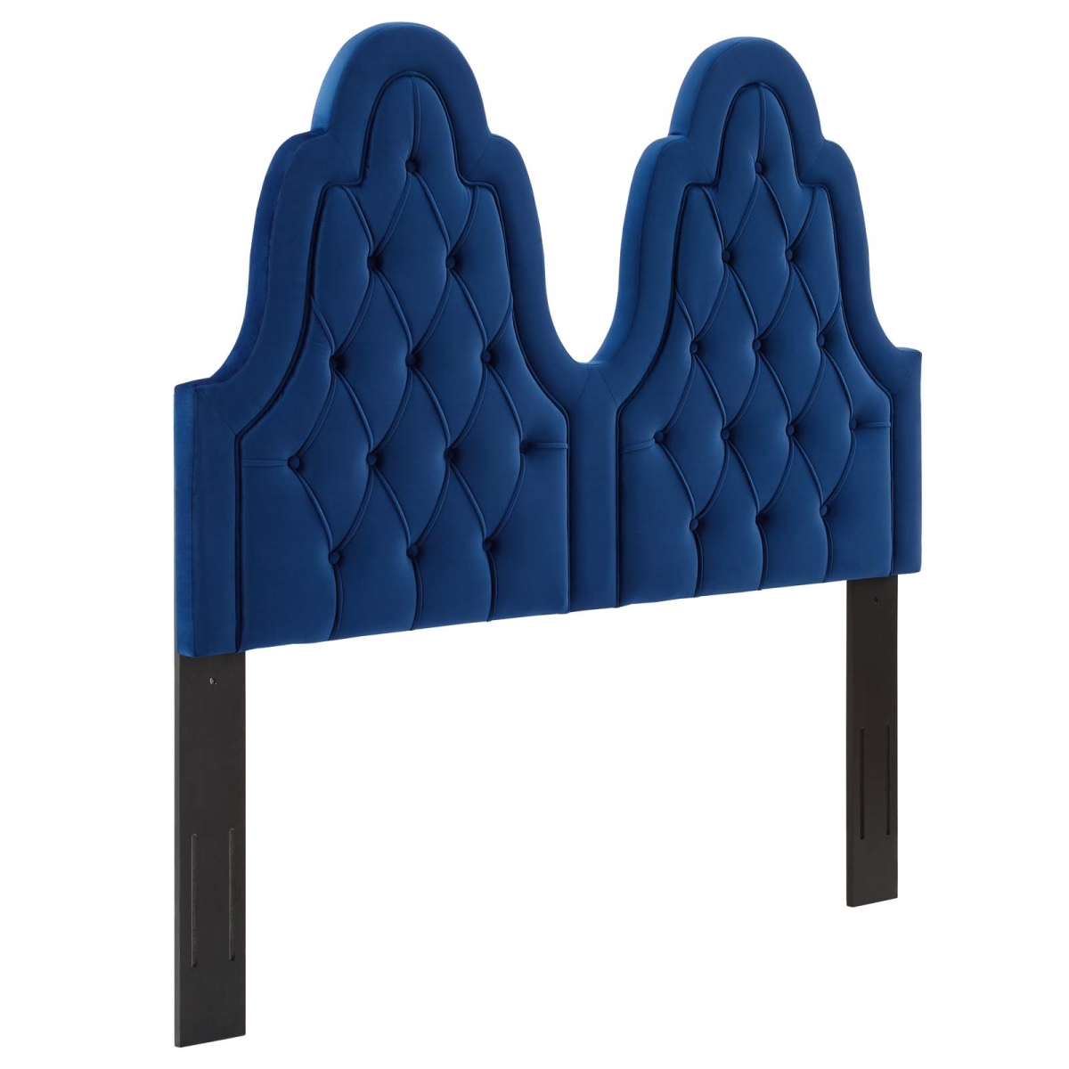 MOD-6413-NAV Augustine Tufted Performance Velvet Twin Size Headboard, Navy - 37.5 x 39 x 3 in.
