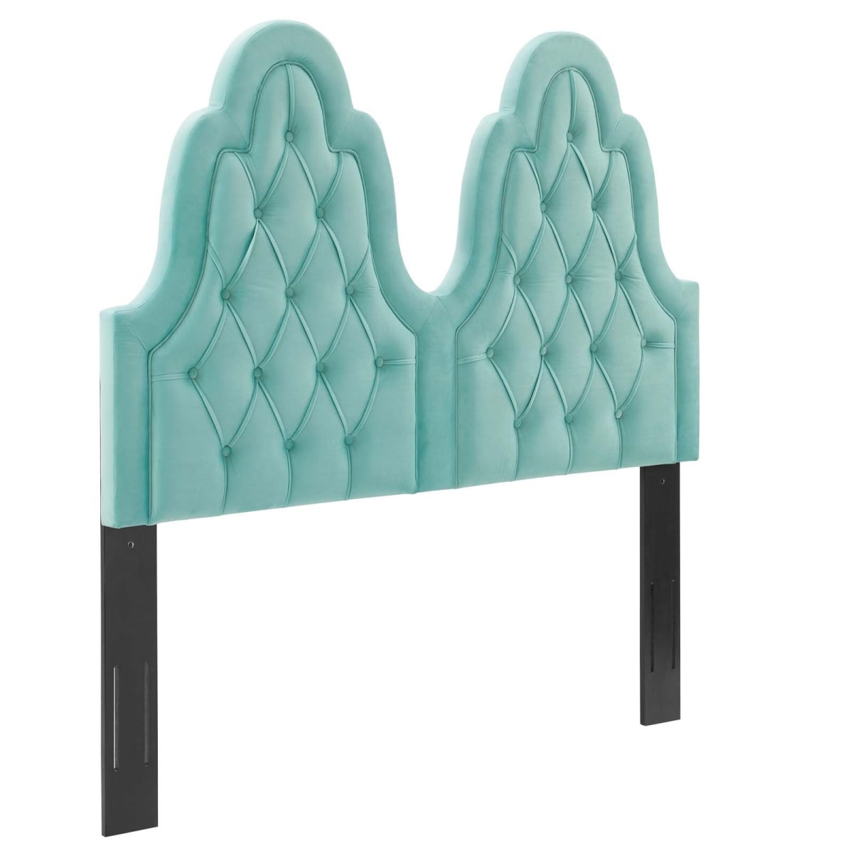 MOD-6413-MIN Augustine Tufted Performance Velvet Twin Size Headboard, Mint - 37.5 x 39 x 3 in.