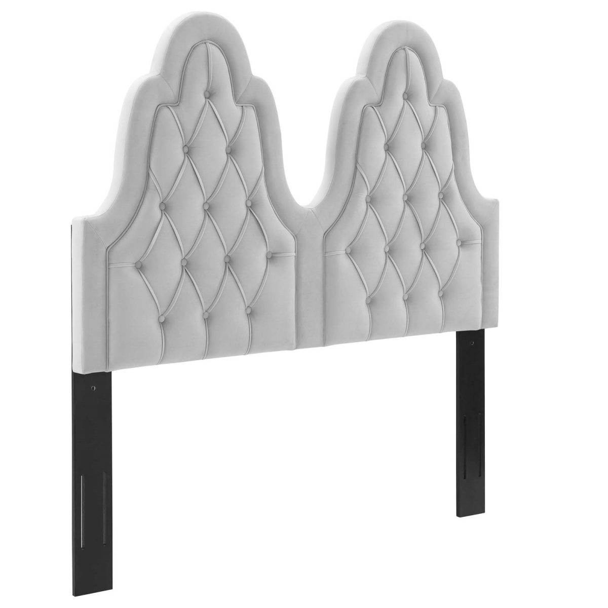 MOD-6413-LGR Augustine Tufted Performance Velvet Twin Size Headboard, Light Gray - 37.5 x 39 x 3 in.