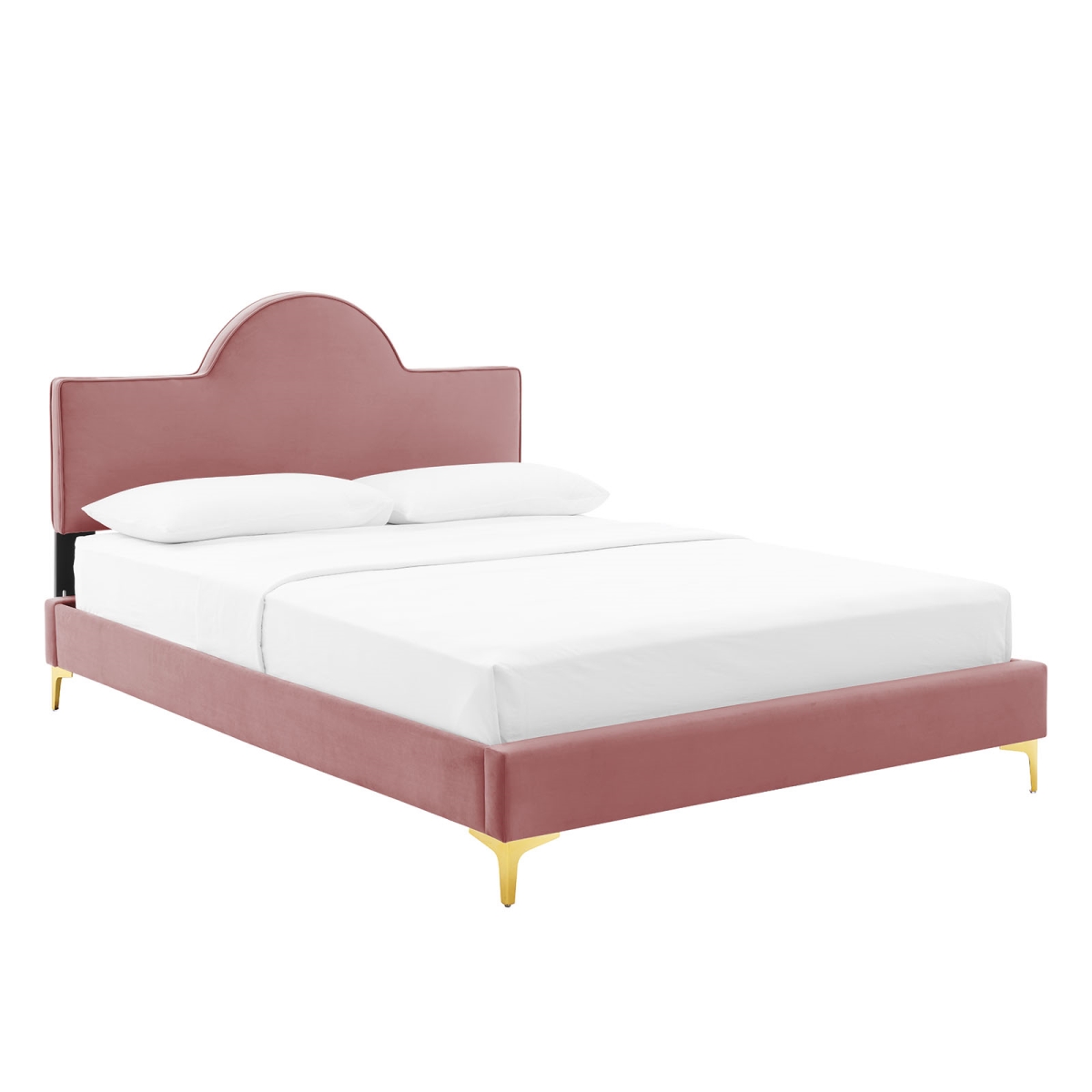 MOD-7029-DUS 87 in. Sunny Performance Velvet King Size Bed, Dusty Rose