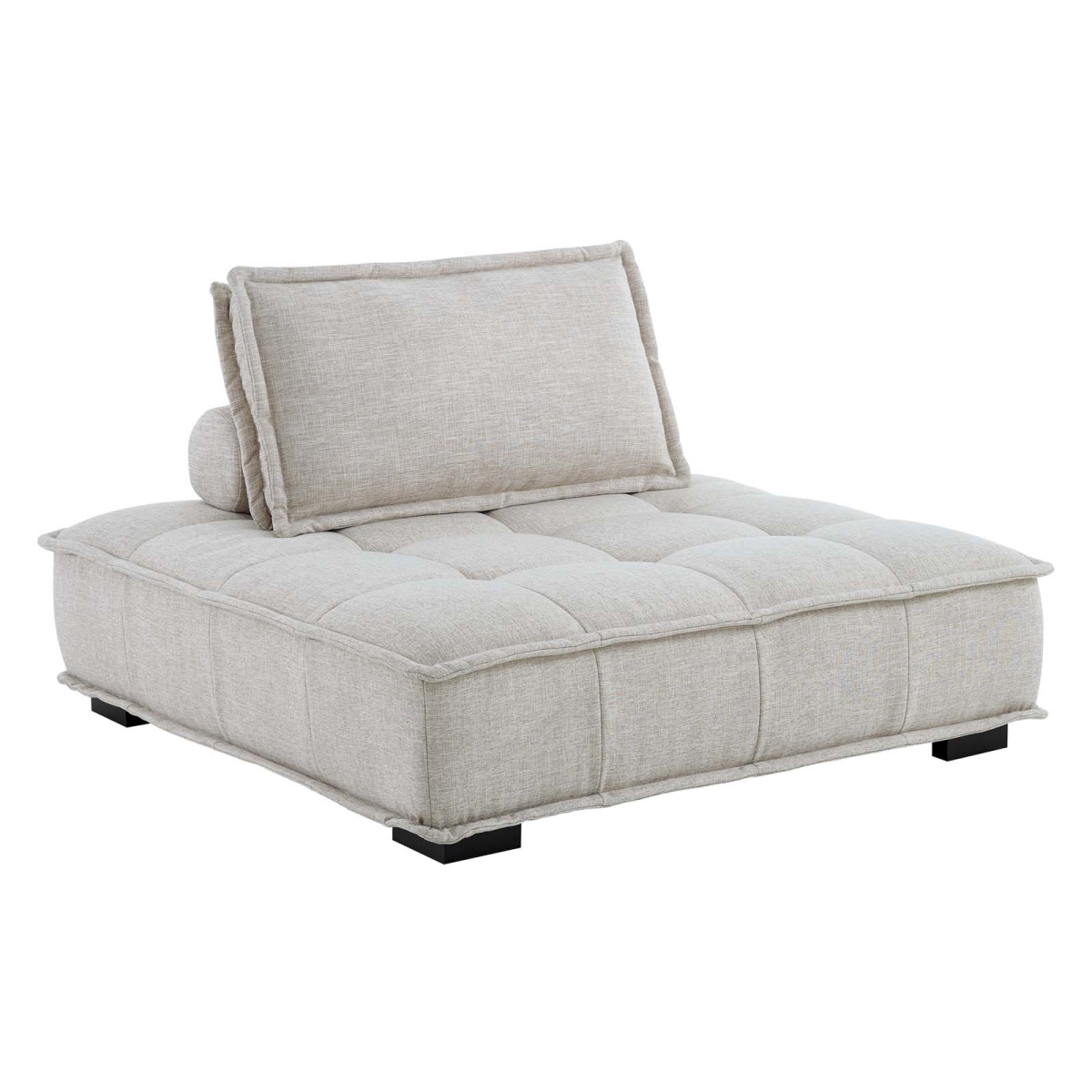 EEI-4725-BEI Saunter Tufted Fabric Armless Chair, Beige