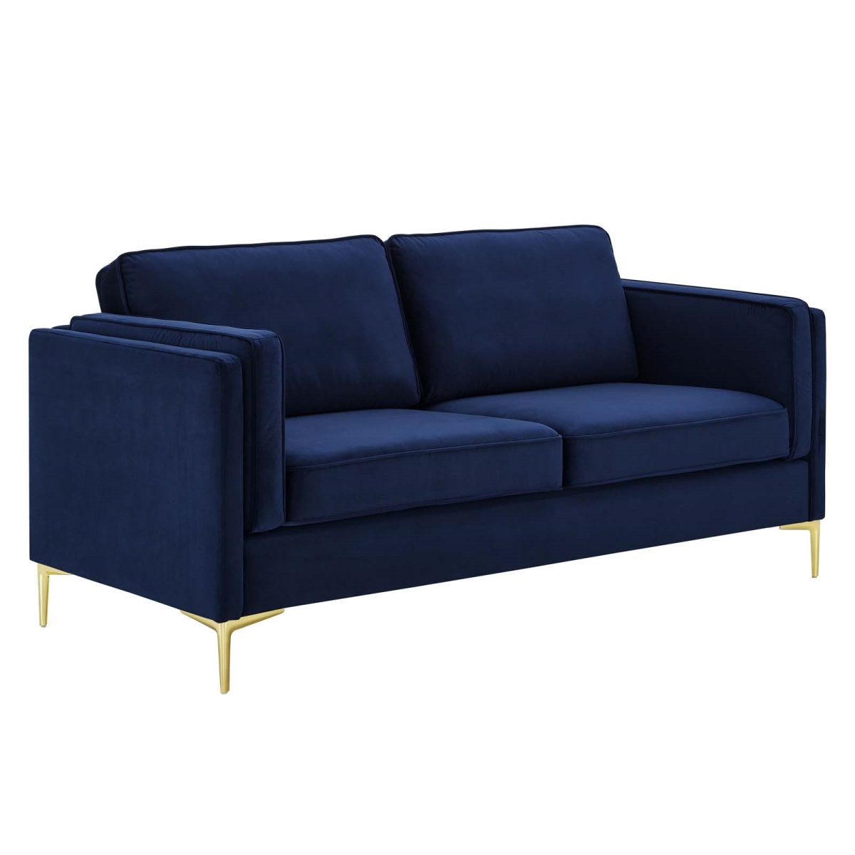 EEI-4453-MID Kaiya Performance Velvet Sofa, Midnight Blue