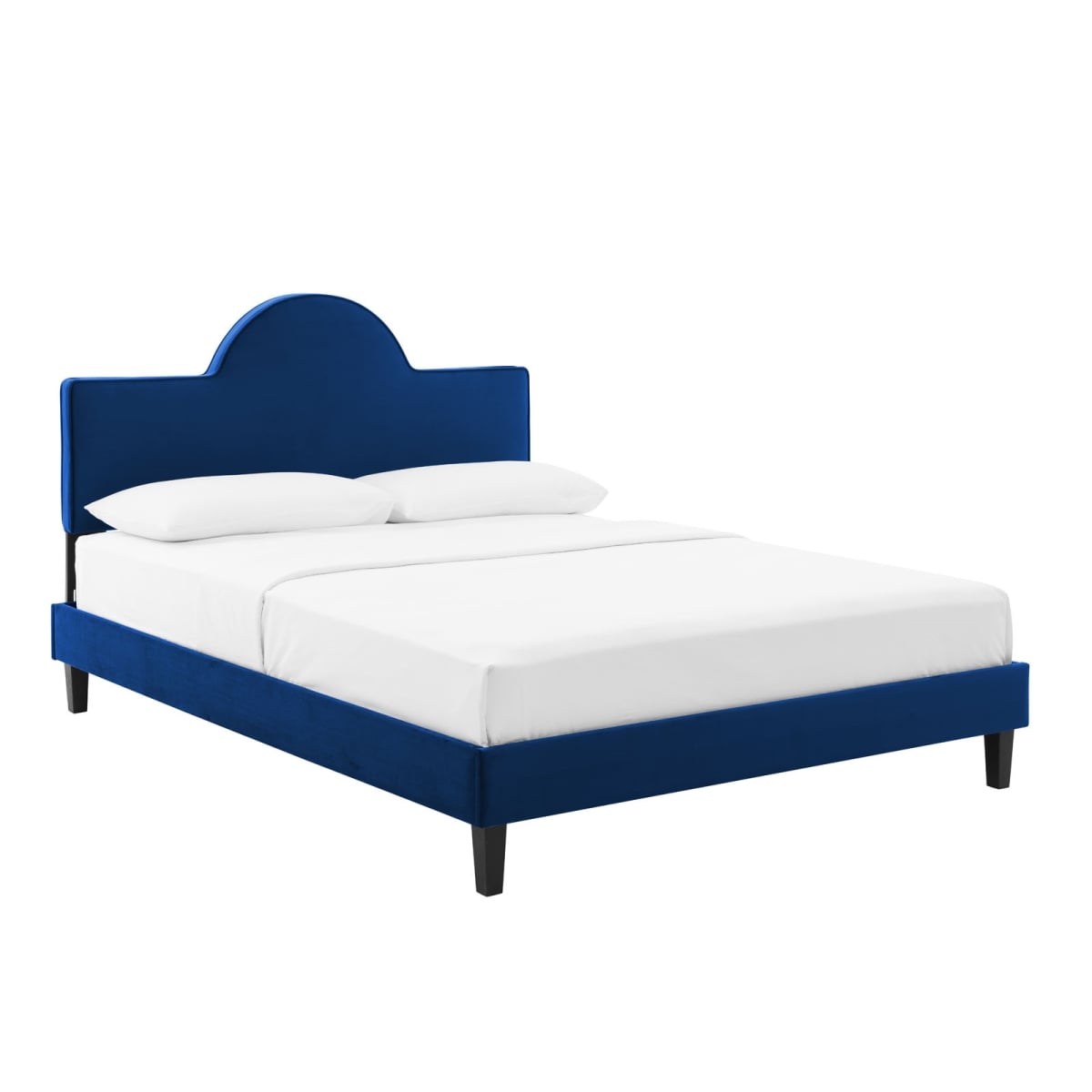 MOD-7034-NAV Soleil Performance Velvet Full Size Bed, Navy - 45-53 x 61.5 x 81.5 in.
