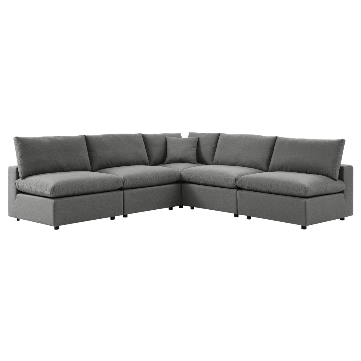 EEI-5587-CHA 300 lbs Commix Outdoor Patio Sectional Sofa, Charcoal - 5 Piece -  Modway Furniture