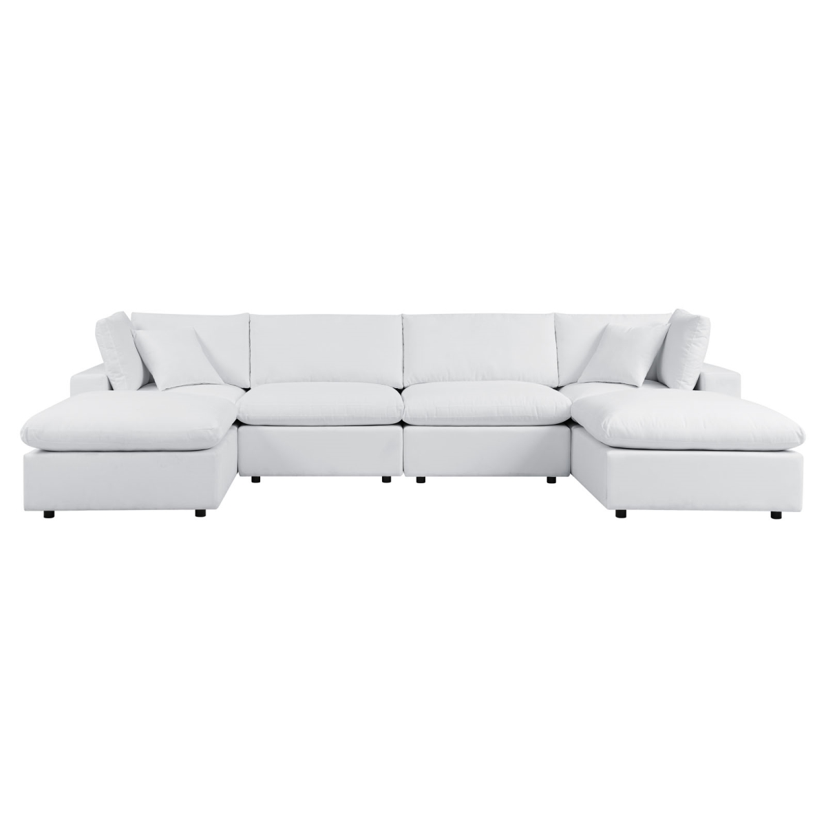 EEI-5586-WHI 24-32 x 181 x 73 in. Commix 6 Piece Sunbrella Outdoor Patio Sectional Sofa, White -  Modway Furniture