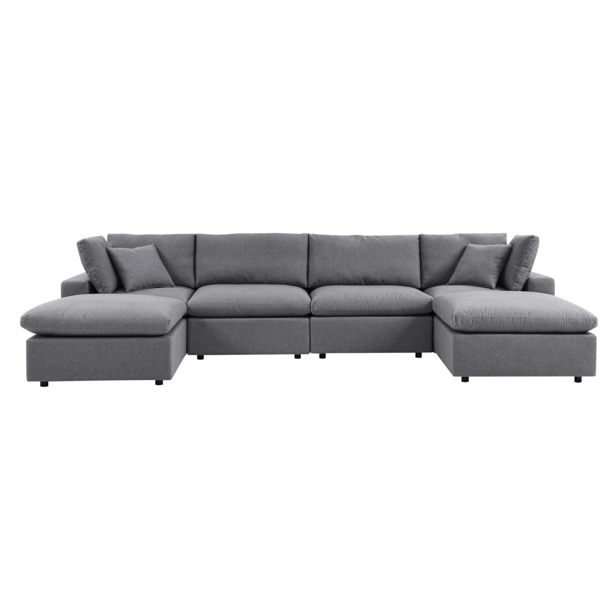 EEI-5586-SLA 24-32 x 181 x 73 in. Commix 6 Piece Sunbrella Outdoor Patio Sectional Sofa, Gray -  Modway Furniture