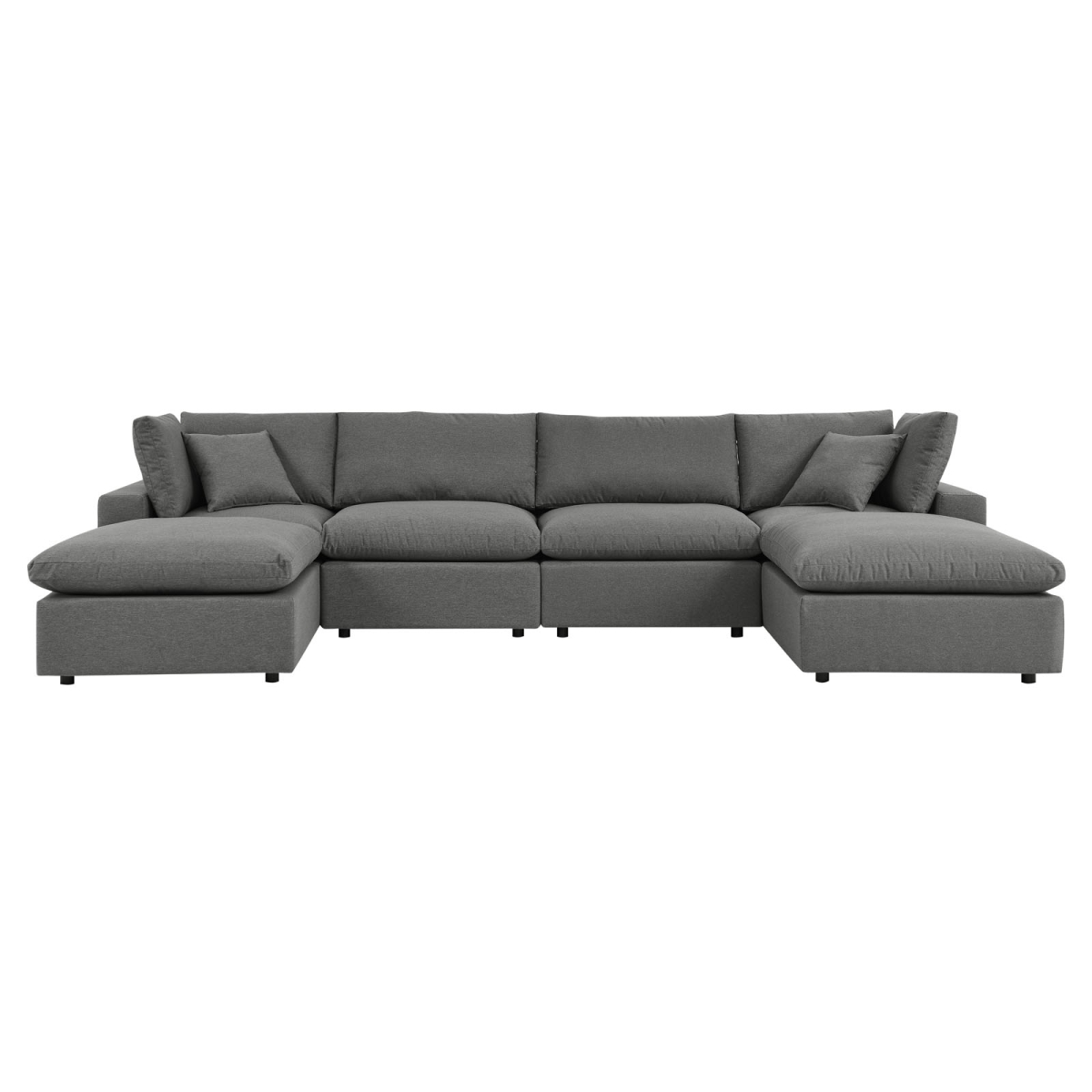 EEI-5585-CHA 6 Piece Commix Outdoor Patio Sectional Sofa, Charcoal -  Modway Furniture