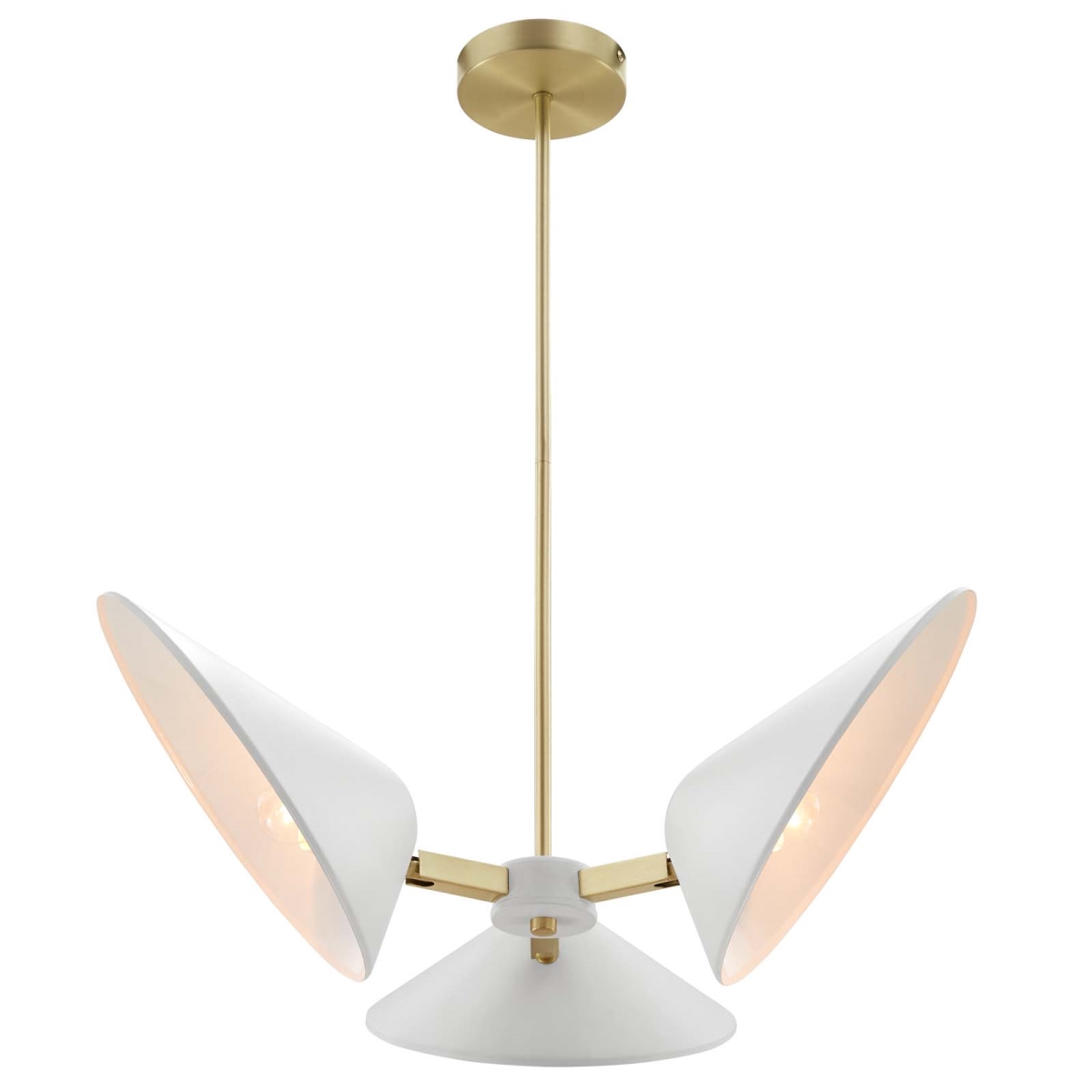 EEI-5299-WHI 3 in. Journey 3-Light Arm Pendant Light, White