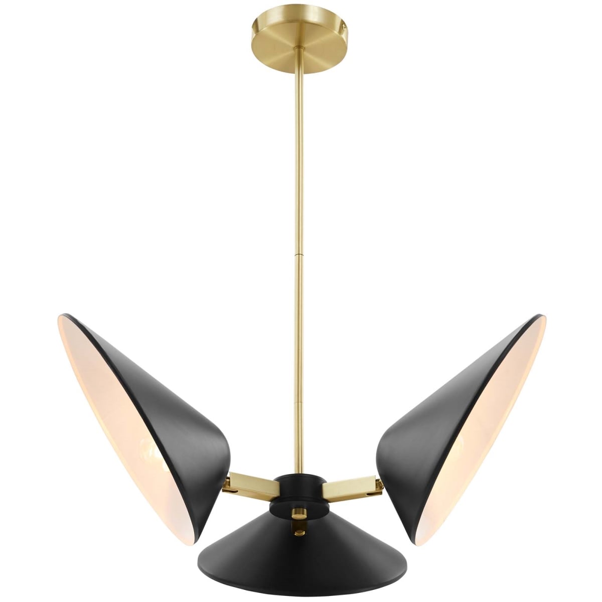 EEI-5299-BLK 3 in. Journey 3-Light Arm Pendant Light, Black