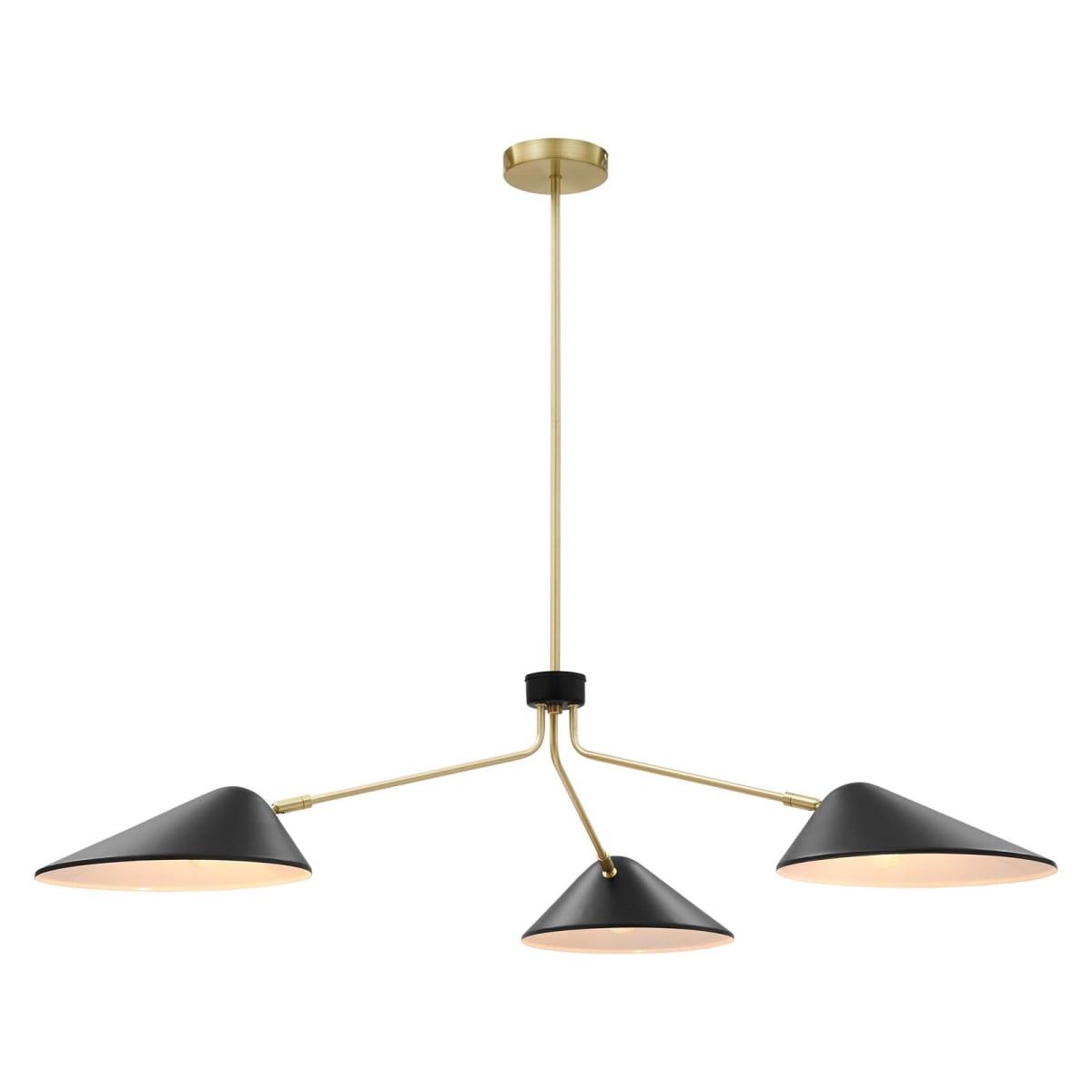 EEI-5297-BLK 14 in. Journey 3-Light Arm Pendant Light, Black