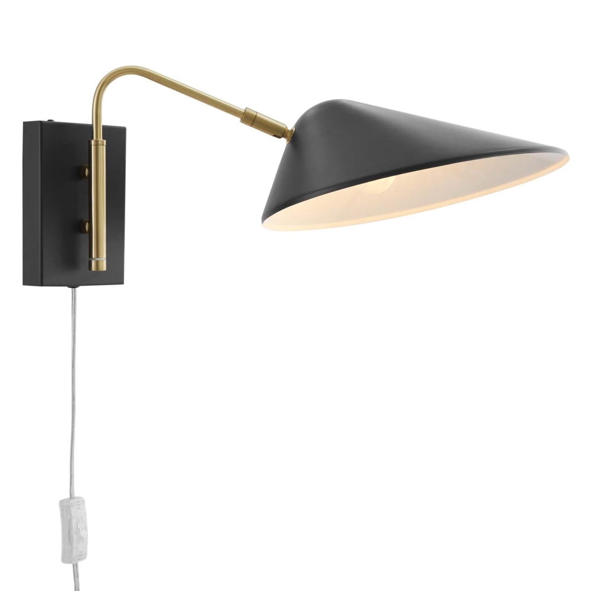 EEI-5296-BLK 7 in. Journey Swing Arm Wall Sconce, Black