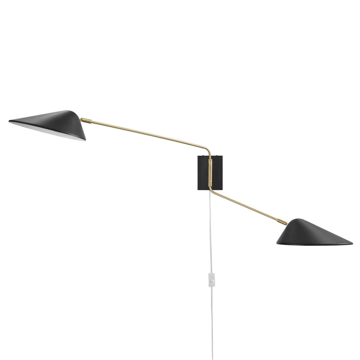 EEI-5294-BLK Journey 2-Light Swing Arm Wall Sconce, Black