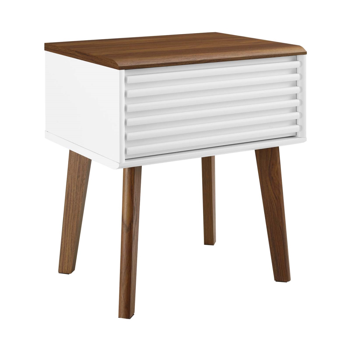 EEI-3345-WAL-WHI Render End Table, Walnut & White