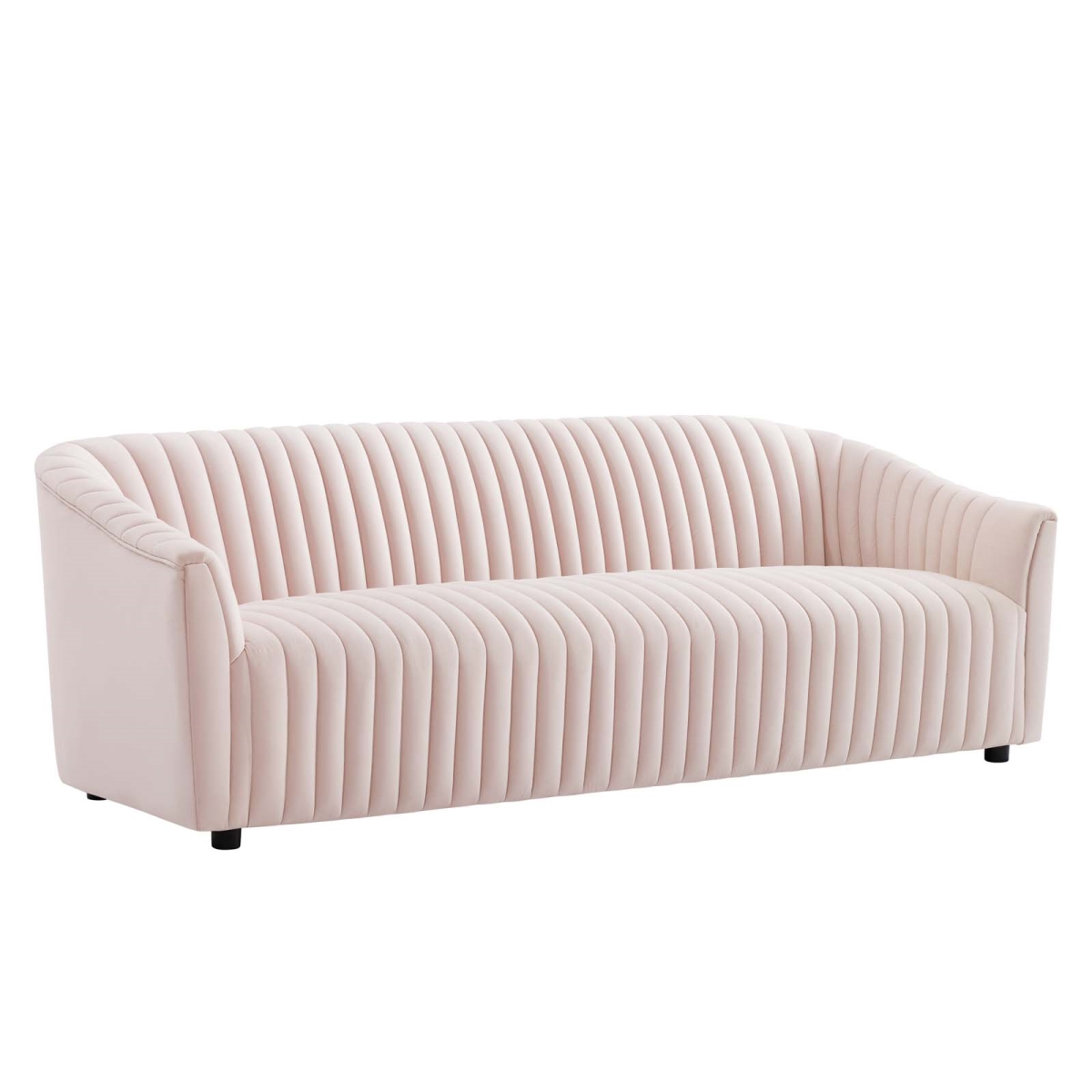 EEI-5053-PNK 30.5 x 91 x 35 in. Announce Performance Velvet Channel Tufted Sofa, Pink -  Modway Furniture