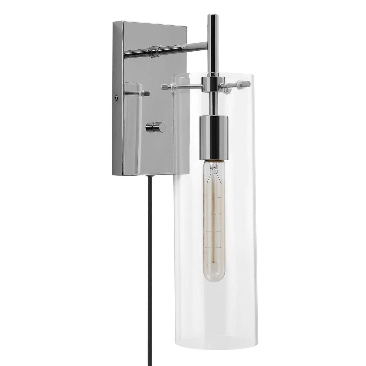 EEI-5650-CLR-PON 17 in. Skylark Wall Sconce, Clear & Polished Nickel