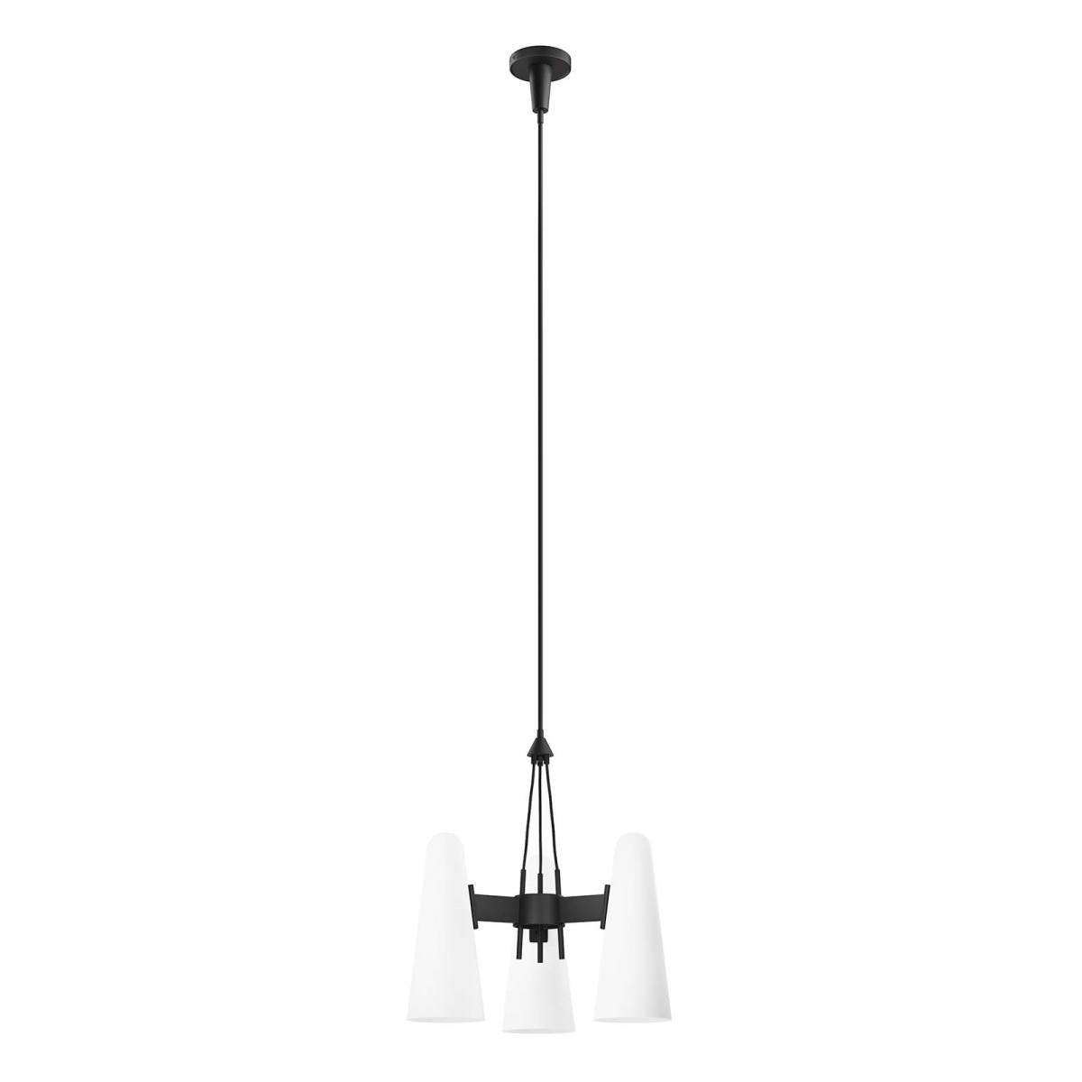 EEI-5647-OPA-BLK 73 x 20.5 x 20.5 in. Beacon 3-Light Pendant Light, Opal & Black