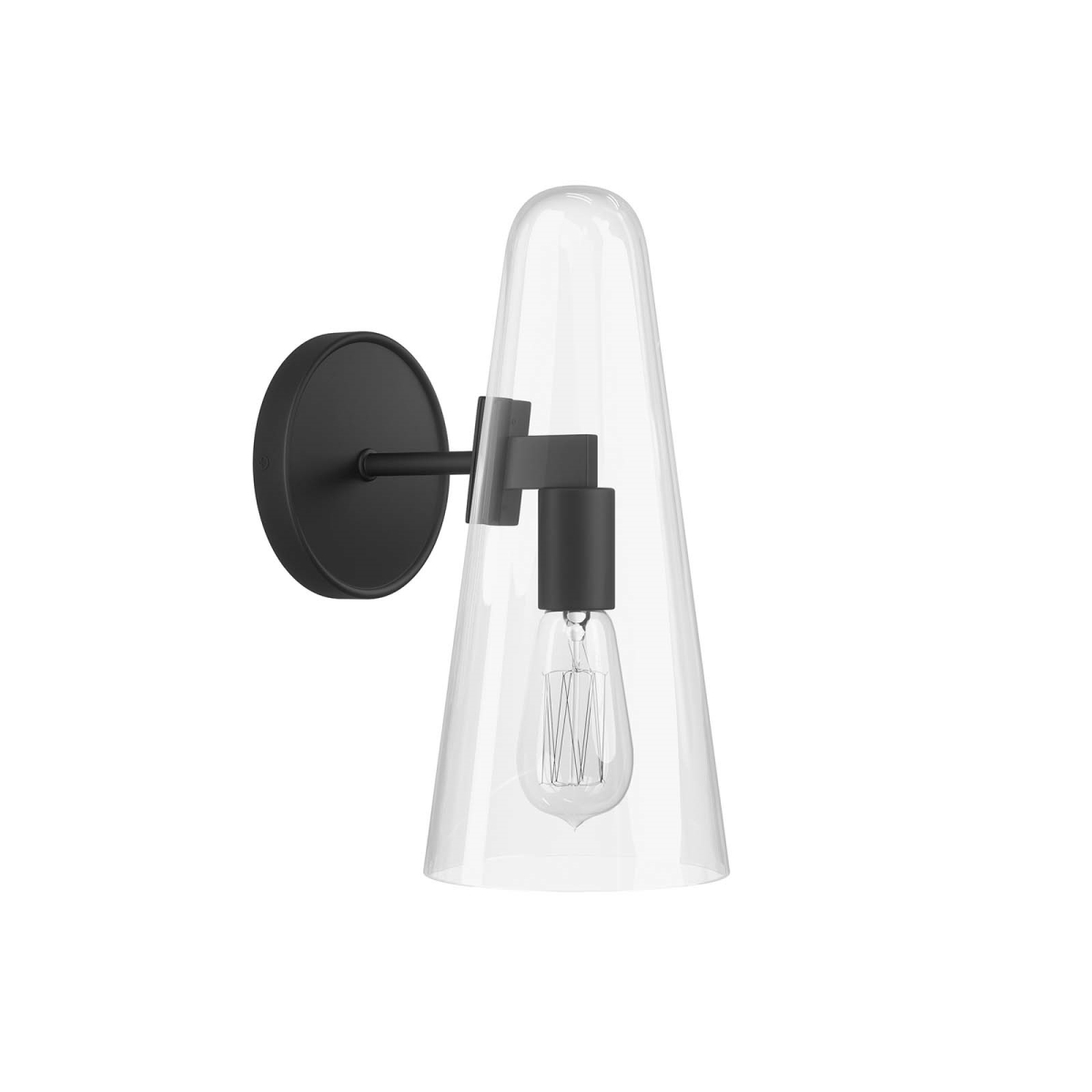 EEI-5645-CLR-BLK 11.5 x 5 x 7.5 in. Beacon 1-Light Wall Sconce, Clear & Black