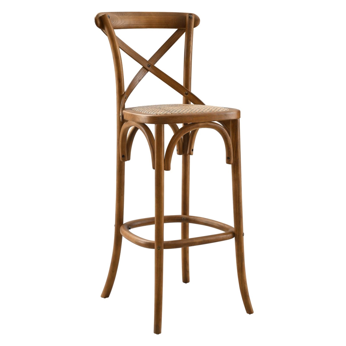 EEI-5668-WAL Gear Bar Stool, Walnut