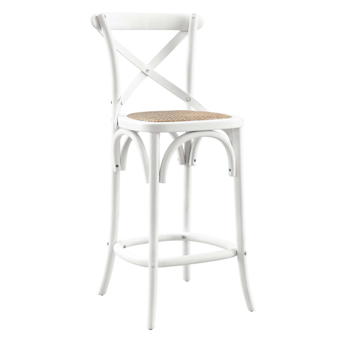 EEI-5667-WHI Gear Counter Stool, White