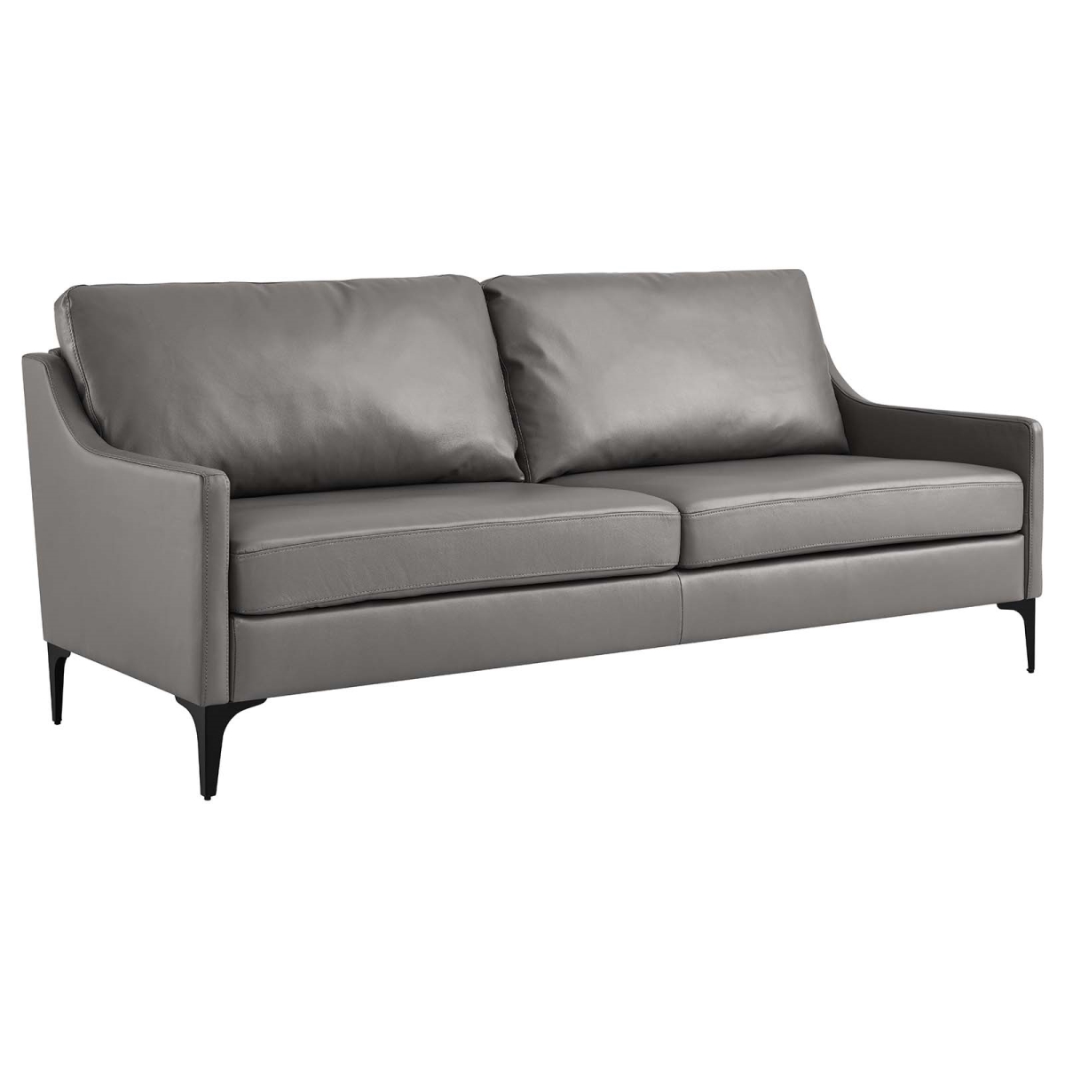 EEI-6018-GRY 27-33.5 x 32 x 74.5 in. Corland Leather Sofa, Gray