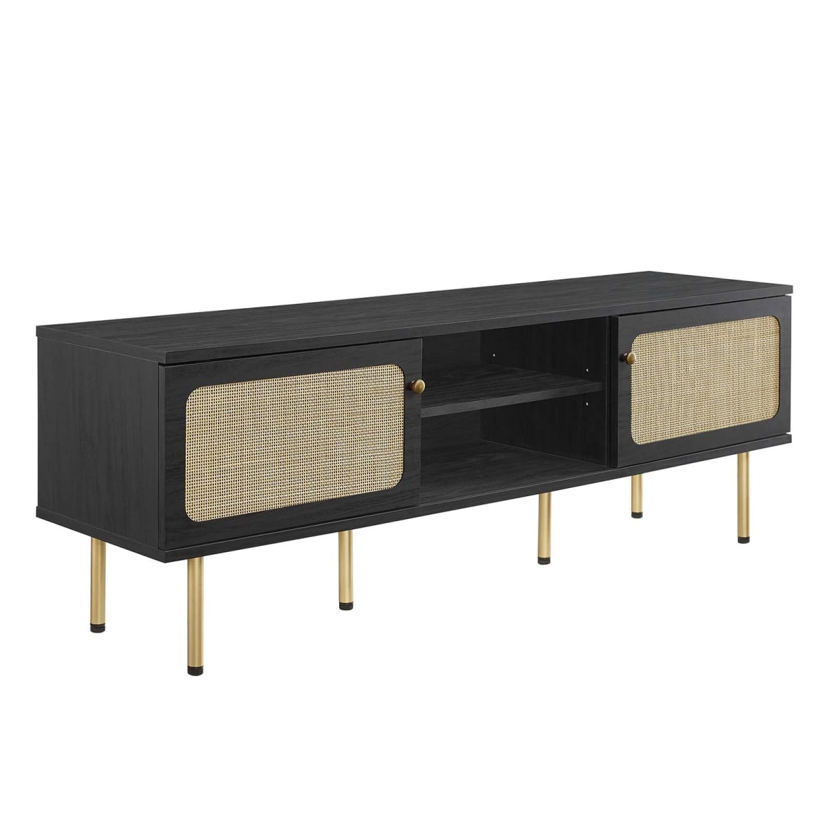 EEI-6045-BLK 60 in. Cambria TV Stand, Black