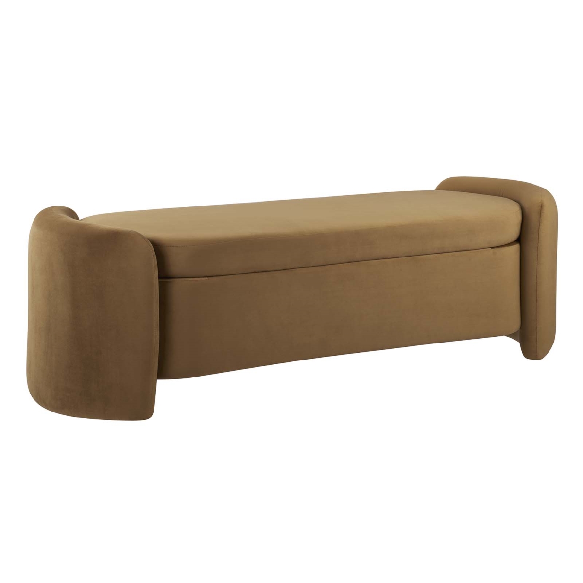 EEI-6054-COG 19 x 62 x 21.5 in. Nebula Upholstered Performance Velvet Bench, Cognac