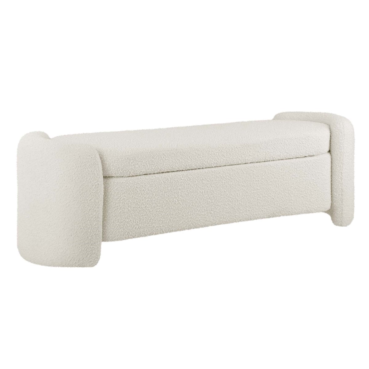 EEI-6056-IVO Nebula Boucle Upholstered Bench, Ivory