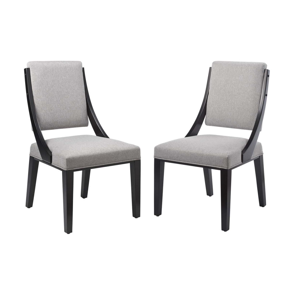 EEI-4553-LGR Cambridge Upholstered Fabric Dining Chairs, Light Gray - Set of 2