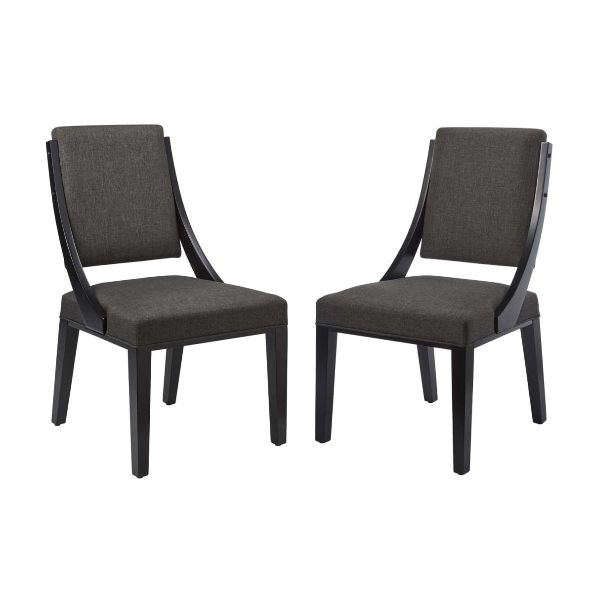 EEI-4553-GRY Cambridge Upholstered Fabric Dining Chairs, Gray - Set of 2
